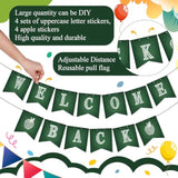 Classroom Decor Diy Banner, Welcome Back To School Party Supply Custom Hanging Bunting Garland Kit With Letters For First Day Of School Ambience Celebration Decoration(Green,Blackboard)