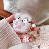 Compatible With Airpods 4 Clear Case,Cute Cartoon Flower Pattern Design With Floral Keychain, Soft Tpu Protective Shockproof Case For Airpods 4 For Girls Women-Pink