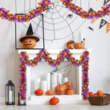 39FT Halloween Tinsel Garland with Pumpkin Ghost Bat Glitter Twist, 6PCS Party Decor