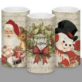 3 Pcs Vintage Christmas Flameless Candles Retro Christmas Battery Operated Led Candles With Remote Vintage Nostalgic Xmas Decor For Holiday Dining Table Bedroom Living Room Party Supplies