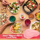 25 Pack 34 Oz Heart Shaped Food Storage Containers Valentine‘S Day Heart Box With Clear Lid Pink Plastic Seasoning Plates Dessert And Lunch Box For Kitchen Restaurant Fruit Vegetable Food