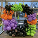 60Pcs Halloween Balloons 12" - Orange, Black, Green, Purple & Confetti Party Decor Kit