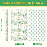 Sage Green Wrapping Paper Roll - 1 Roll 17”X 33 Ft Baby Shower Wrapping Paper Green Flower Floral Gift Packing Supply Wedding Bridal Shower Wrap Decor Favor For Baby Girls Birthday Festival Party