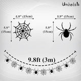 Felt Spider Web Banner Garland Halloween Decorations for Indoor Outdoor Party Photo Props