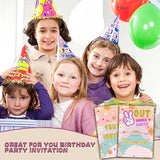 Peace Out Single Digits Birthday Invitations For Kids Girls Boys, Rainbow Tie Dye Double Digits 10Th Birthday Party Invitation Cards, Party Decor Supplies - 20 Fill In Invitations With Envelopes (C01)