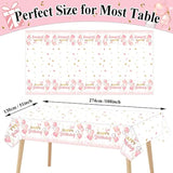 3 Pieces Pink Rose Gold Tablecloth For Rose Gold Birthday Decoration Plastic Disposable Party Table Covers For Rectangle Tables Girl Women Parties Happy Birthday Wedding Party Favors, 54 X 108 Inches