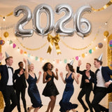 40in Silver 2026 Foil Balloons for New Year Party Graduation & Celebration