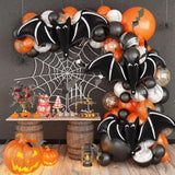 6 Pcs Giant Black Bat Balloons, 48 Inch Mylar for Halloween Party Decor