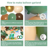 148PCS Sage Green & Brown Balloon Garland Kit – Jungle Safari, Woodland, Wild One Party Decor