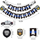 32 Pieces Police Party Decorations Set Police Academy Graduation Party Swirls Set Including 20 Latex Balloons 2 Banners 10 Hanging Swirls Birthday Decorations