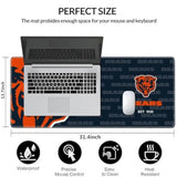 Stitched Edges Mouse Desk Pad,Large Gaming Mouse Pad For Laptop Computer Desktop Keyboard,Orange Blue Design Mat For Football Sport Fans Mousepad