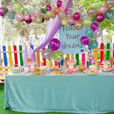 Tropical Balloons Set, 66 Pieces 12 Inches Hot Pink Balloon Green Blue Orange Confetti Ballons With Palm Leaves For Luau Summer Beach Party