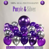 Purple & Silver Disco Balloon Arch Kit - 120pcs for Prom, Grad, Birthday and Party Decor