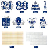 24Pcs 80Th Birthday Decorations Table Topper For Men, Blue Silver 80 Y