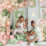 Pink & Sage Green Balloon Arch Kit: 131 Pcs Party Décor