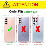 For Galaxy S21 Case With Camera Cover Slider, 2*Screen Protectors,Build In 360° Rotating Ring Kickstand, Military Grade Protective Case For Samsung Galaxy S21 6.2" (Black)