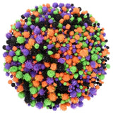1200 Pieces Halloween Glitter Pom Poms in 4 Sizes for DIY Crafts & Party Decorations