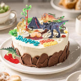 15Pcs Dinosaurs Cake Toppers, Trex Dino Eggs Volcano Tree Cake Decorations For Kids Birthday Baby Shower Jurassic Wild Animal Dinosaur Theme Party Supplies