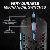 Mira M Ultra Lightweight Rgb Gaming Mouse | Honeycomb Shell | 63 Grams | Max 12000 Cpi | Usb Wired | 6 Programmable Buttons | On-Board Memory | Anti Slip Grips | Mira-M Blue Phantom