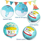 24Pcs 18" Happy Birthday Foil Balloons – Round Helium Mylar Balloons with 12 Fun Designs