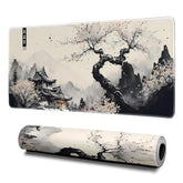 Japanese Mouse Pad, Large Japanese Desk Mat, Xl Anime Gaming Keyboard Mat, Non-Slip Rubber Base, Big Extended Desk Protector For Office And Home, 31.5”X11.8”