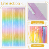 157Pcs Pastel Balloons Arch Garland Kit With Macaron Rainbow Fringe Curtain For Birthday Bridal Baby Shower Wedding Valentine'S Day Pride Month Block Party Decorations