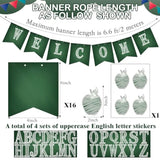 Classroom Decor Diy Banner, Welcome Back To School Party Supply Custom Hanging Bunting Garland Kit With Letters For First Day Of School Ambience Celebration Decoration(Green,Blackboard)