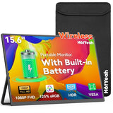 15.6 Wireless Portable Monitor Battery-Powered, Support Airplay Miracast, 1080P Ips Monitor Usb-C Hdmi External Display, 2Nd Screen For Laptop Macbook Pc Phone Tablet, W/Built-In Battery(4- 5H)