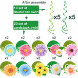 Spring Flower Birthday Party Decorations,30 Set Summer Party Hanging Swirl Ceiling Decorations For Classroom Office Mother Day Decor