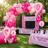 Pink Ribbon Balloon Arch Kit for Breast Cancer Awareness Month Party Decor