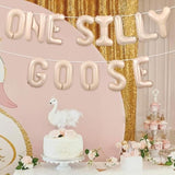 Goose 1St Birthday Party Decor One Silly Goose Birthday Decor One Silly Geese Balloon Banner Our Little Geese Is Turning One Farm Animal Themed Party Decor For Boy Girl Beige Funny 1St Bday