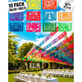 10 Packs Mexican Banners 180 Ft (18 Ft X 10) Papel Picado Mexicano Para Fiesta, Papel Picado Banner, Fiesta Banner, Mexican Party Decoration, Birthdays, Dia De Los Muertos, Cinco De Mayo