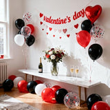 Red Black White Balloon Backdrop 60pcs 12 Inch Confetti Latex Balloons