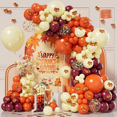 193PCS Fall Balloon Arch Kit with Yellow Orange Burgundy Gold Balloons for Party