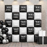 19" Black & Pearl White Square Foil Balloons – Arch Kit for Wedding, Birthday, Party Décor