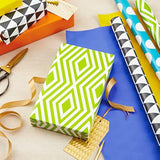 3 Reversible Gift Wrap Rolls – Modern Black, White & Brights for Any Occasion