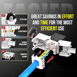 Cat6 Rj45 Keystone Jack - Reusable Utp Ethernet Wall Jack With Adjustable Ratc