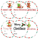 120Pcs Christmas Gift Name Stickers - 6 Styles Merry Christmas Stickers, 2'' Round Xmas Gift Tags Sticker Santa Claus Label Sticker For Cards Envelope Seals
