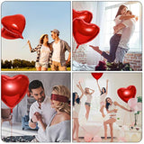 4 Pieces 32 Inches Large Heart Shaped Balloons Huge Red Foil Balloons