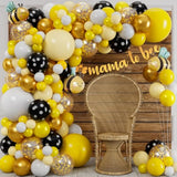 All-In-1 Bee Balloons Garland Kit & Arch - Small And Large Black Yellow And White Bumble Bee Balloons For What Will It Bee Gender Reveal Party Supplies, Baby Shower Decorations, Or Honey Bee Birthday