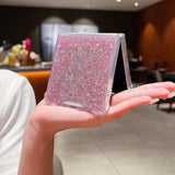 For Samsung Galaxy Z Flip 7 Glitter Case,Cute Bling Sparkle Shiny Sequin Stars Soft Tpu Silicone Four Corners Shockproof Women Girls Slim Protective Phone Case For Galaxy Z Flip 7 5G (Pink)