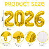 40in 2026 Gold Foil Number Balloons Happy New Year Party Decorations