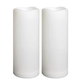 Outdoor Waterproof Flameless Led Pillar Candles With Timer Battery Operated Plastic Large Decorative Electric Candle Lights For Halloween Christmas Wedding Party Centerpiece Decoration 2 Pack 3"X8"