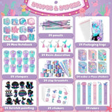 240Pcs Mermaid Party Favors Little Mermaid Pencils Stickers School Stationery Bulk For Kids Mermaid Birthday Decor Baby Shower Candy Goodie Bag Stuffer Classroom Rewards Pinata Supplies