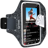 Running Armband Phone Holder For iPhone Samsung With Adjustable Strap & Zipper Pocket Black
