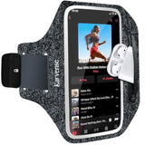 Running Armband Phone Holder For iPhone Samsung With Adjustable Strap & Zipper Pocket Black