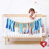 1St Birthday Decorations,Baby Boy'S First Birthday Banner,Burlap Highchair Banner For 1St Baby Birthday Banner Decorations