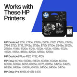 67Xl Black High-Yield Ink Cartridge | Works With Deskjet 1255, 2700, 4100, Envy 6000, 6400 Series | Eligible For Instant Ink | 3Ym57An | Packaging May Vary