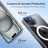 Magnetic Case For Iphone 15, Compatible With Magsafe Transparent Not-Yellowing Cover Non-Slip Grip Military-Grade Shockproof Magnetic Clear Phone Case, 6.1", Transparent