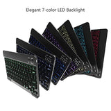 7 Color Backlit Bluetooth Keyboard And Mouse Combo For Ipad A16 11Th 10Th Gen Ipad Pro Mini Air Iphone, Ipados 13 Or Later, Slim Rechargeable Android Tablet Phone Wireless Mouse Keyboard (Black)